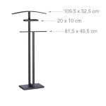 Portmantou Relaxdays, din otel, negru, 112 x 52,5 x 20 cm - imagine 5