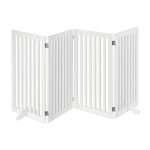 Gard de siguranta pentru copii sau animale de casa, Relaxdays, lungime maxima 204 cm, MDF, alb