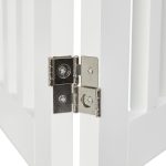 Gard de siguranta pentru copii sau animale de casa, Relaxdays, lungime maxima 204 cm, MDF, alb - imagine 5