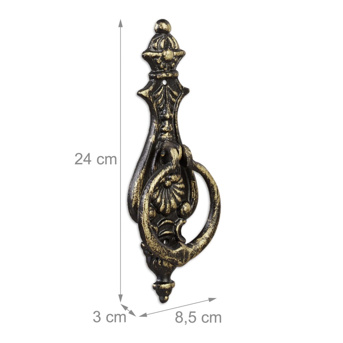 Batator de usa, design antic, din fonta, negru/bronz, 24 x 8,5 x 3 cm - imagine 6