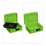 Caseta valori pentru bancnote si monede, Relaxdays, Verde, 8.5 x 20 x 17 cm - imagine 4