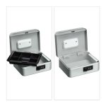 Caseta valori pentru bancnote si monede, Relaxdays, argintiu, 8.5 x 20 x 17 cm - imagine 4