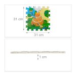 Covoras din spuma EVA Relaxdays, tip puzzle, multicolor, cu dinozauri, 9 piese, 90x90 cm - imagine 3