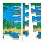 Covoras din spuma EVA Relaxdays, tip puzzle, multicolor, cu dinozauri, 9 piese, 90x90 cm - imagine 5