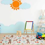 Covoras din spuma XPE Relaxdays, multicolor, cu animalute, 195 x 150 x 1 cm - imagine 2