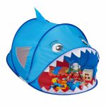Cort de joaca pentru copii Relaxdays, Pop UP, poliester, albastru, 182 x 100 x 86 cm
