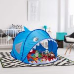 Cort de joaca pentru copii Relaxdays, Pop UP, poliester, albastru, 182 x 100 x 86 cm - imagine 2