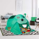 Cort de joaca pentru copii Relaxdays, Pop UP, poliester, albastru, 182 x 100 x 86 cm