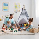 Cort de joaca pentru copii Relaxdays, poliester, gri, poliester, 120 x 120 x 150 cm - imagine 3