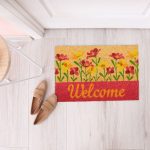 Covoras intrare Relaxdays, model-112, fibre de cocos, multicolor, 60 x 40 x 1.5 cm