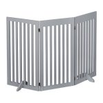 Gard de siguranta pentru copii sau animale de casa, Relaxdays, lungime maxima 154 cm, MDF, gri