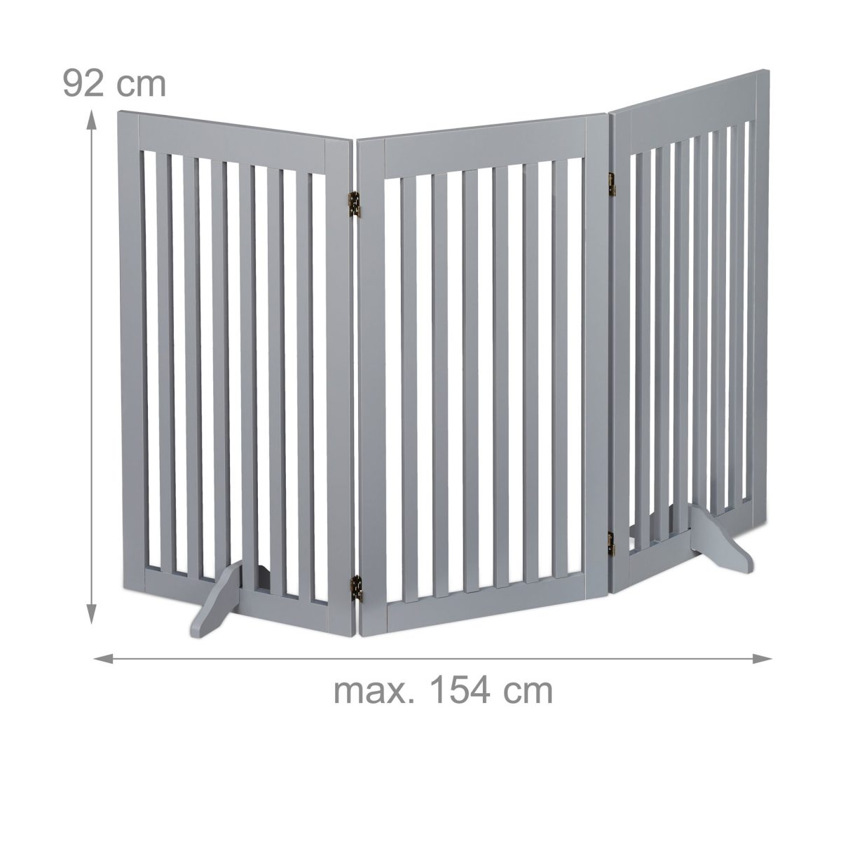 Gard de siguranta pentru copii sau animale de casa, Relaxdays, lungime maxima 154 cm, MDF, gri - imagine 5
