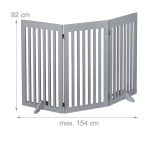 Gard de siguranta pentru copii sau animale de casa, Relaxdays, lungime maxima 154 cm, MDF, gri - imagine 5