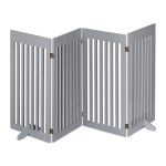 Gard de siguranta pentru copii sau animale de casa, Relaxdays, lungime maxima 206 cm, MDF, gri