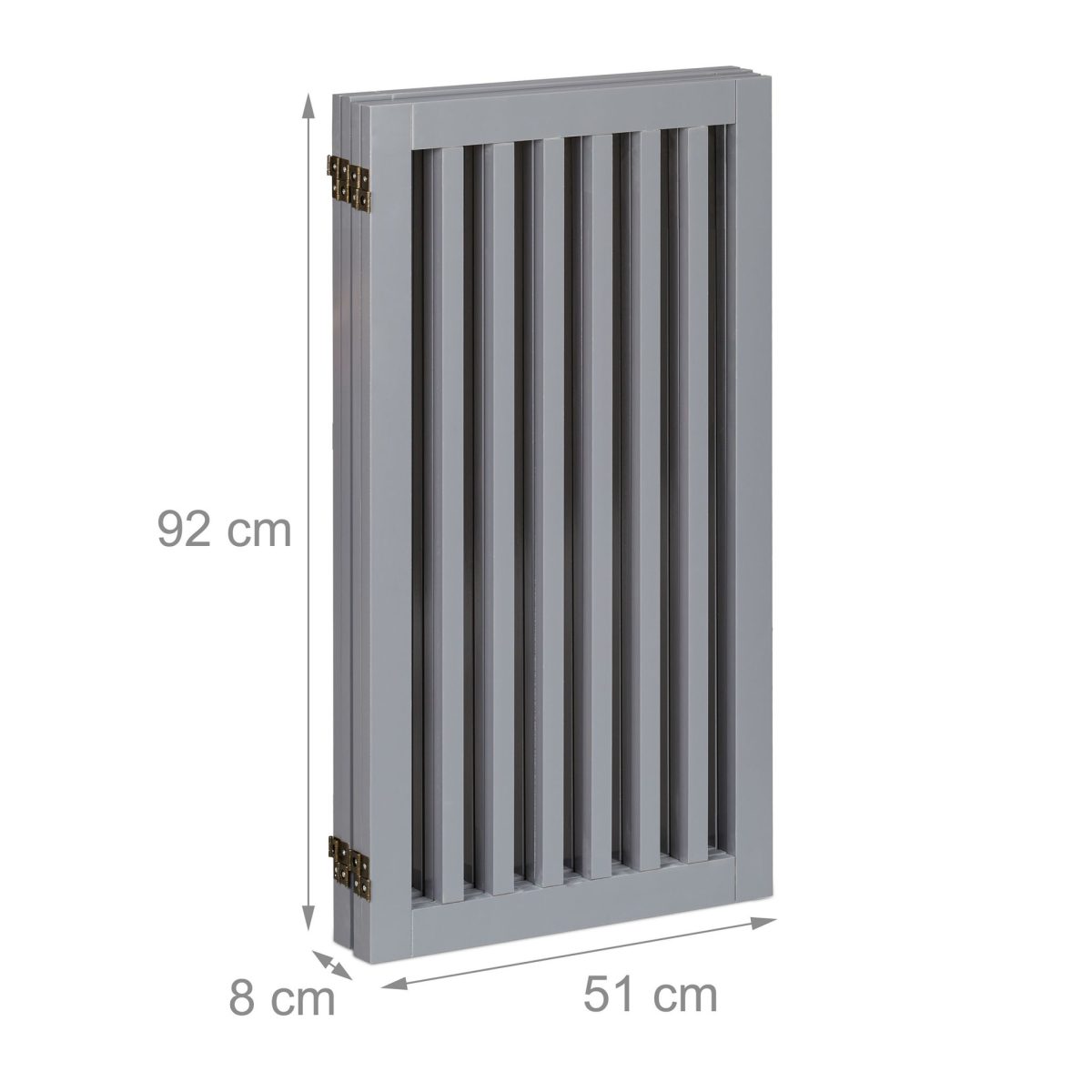 Gard de siguranta pentru copii sau animale de casa, Relaxdays, lungime maxima 206 cm, MDF, gri - imagine 4