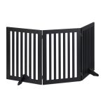 Gard de siguranta pentru copii sau animale de casa, Relaxdays, lungime maxima 154 cm, MDF, negru