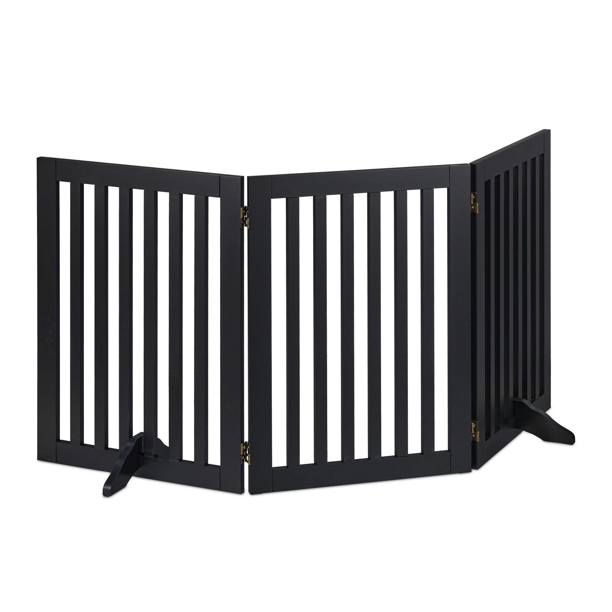 10036756_1088_1_d6b6912fad37791a2abdc0563f09eb5e Gard de siguranta pentru copii sau animale de casa, Relaxdays, lungime maxima 154 cm, MDF, negru - imagine 1