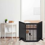 Gard de siguranta pentru copii sau animale de casa, Relaxdays, lungime maxima 154 cm, MDF, negru - imagine 2