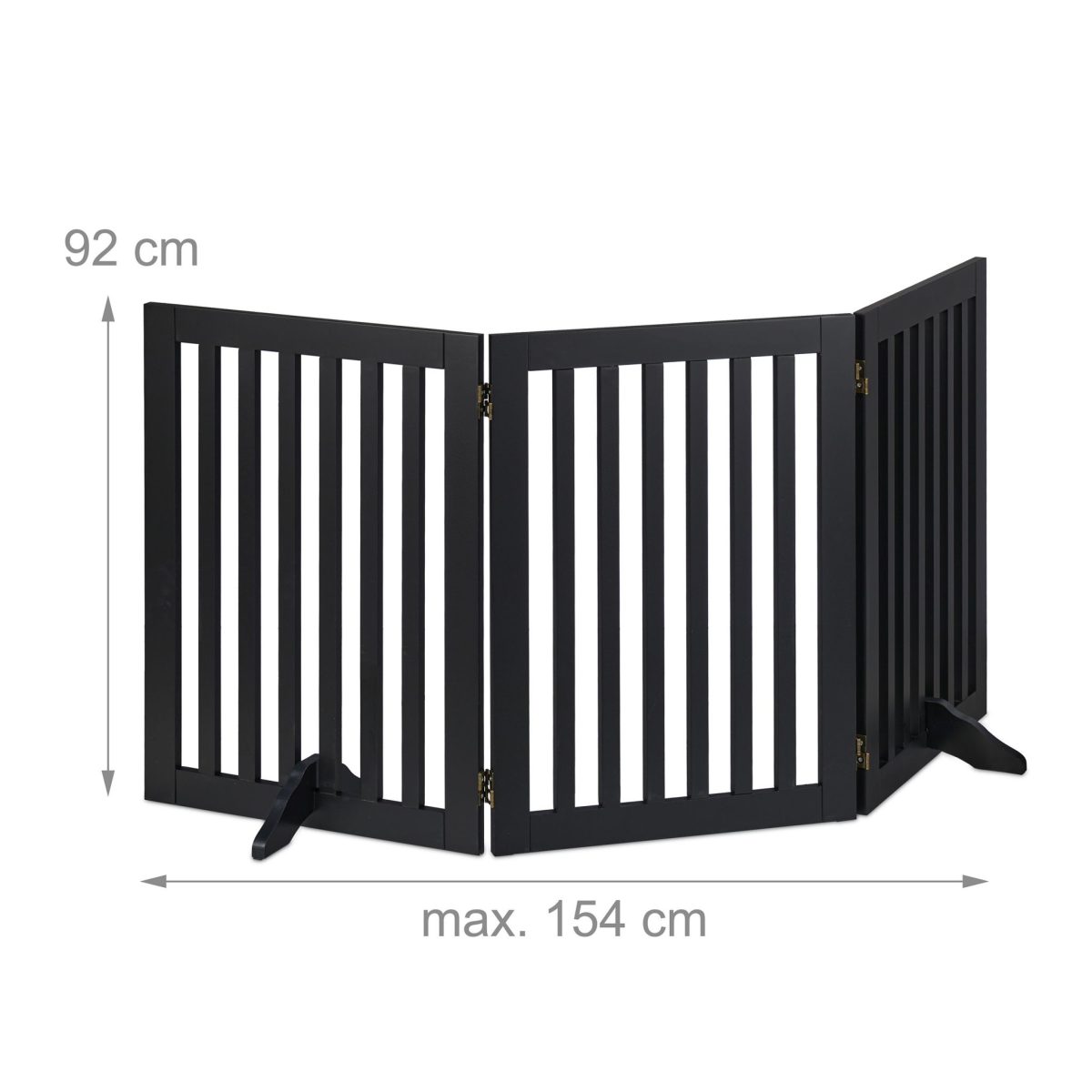 Gard de siguranta pentru copii sau animale de casa, Relaxdays, lungime maxima 154 cm, MDF, negru - imagine 4