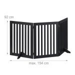 Gard de siguranta pentru copii sau animale de casa, Relaxdays, lungime maxima 154 cm, MDF, negru - imagine 4