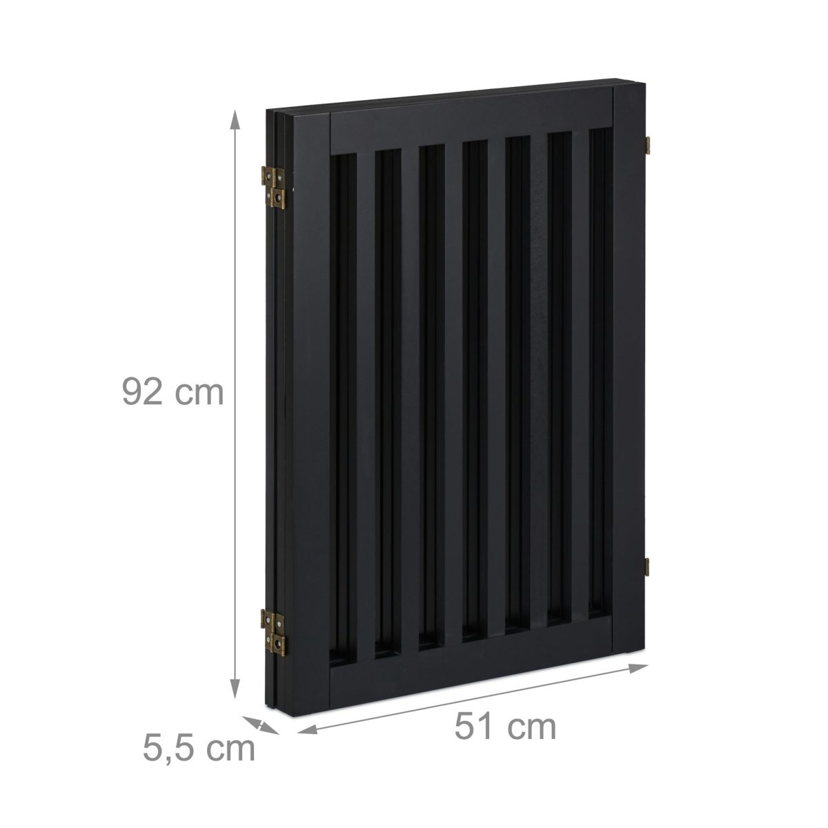 Gard de siguranta pentru copii sau animale de casa, Relaxdays, lungime maxima 154 cm, MDF, negru - imagine 5
