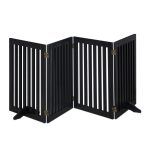Gard de siguranta pentru copii sau animale de casa, Relaxdays, lungime maxima 206 cm, MDF, negru
