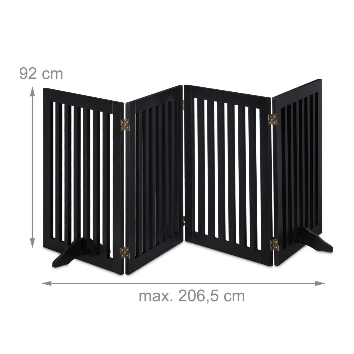 Gard de siguranta pentru copii sau animale de casa, Relaxdays, lungime maxima 206 cm, MDF, negru - imagine 4