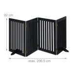 Gard de siguranta pentru copii sau animale de casa, Relaxdays, lungime maxima 206 cm, MDF, negru - imagine 4