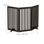 Gard de siguranta pentru copii sau animale de casa, Relaxdays, H 92 cm, lungime maxima 154 cm, MDF, maro - imagine 4