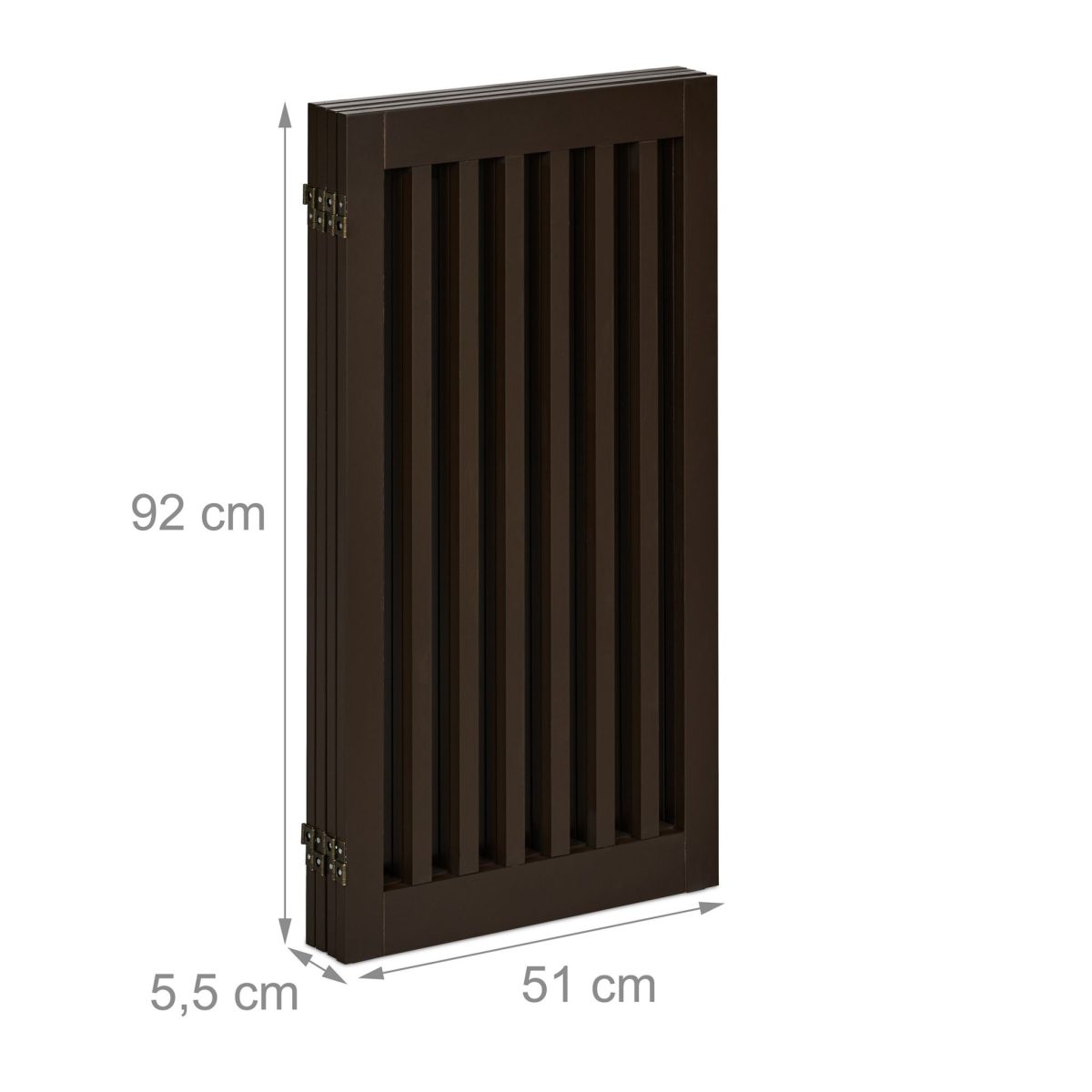 Gard de siguranta pentru copii sau animale de casa, Relaxdays, H 92 cm, lungime maxima 154 cm, MDF, maro - imagine 5