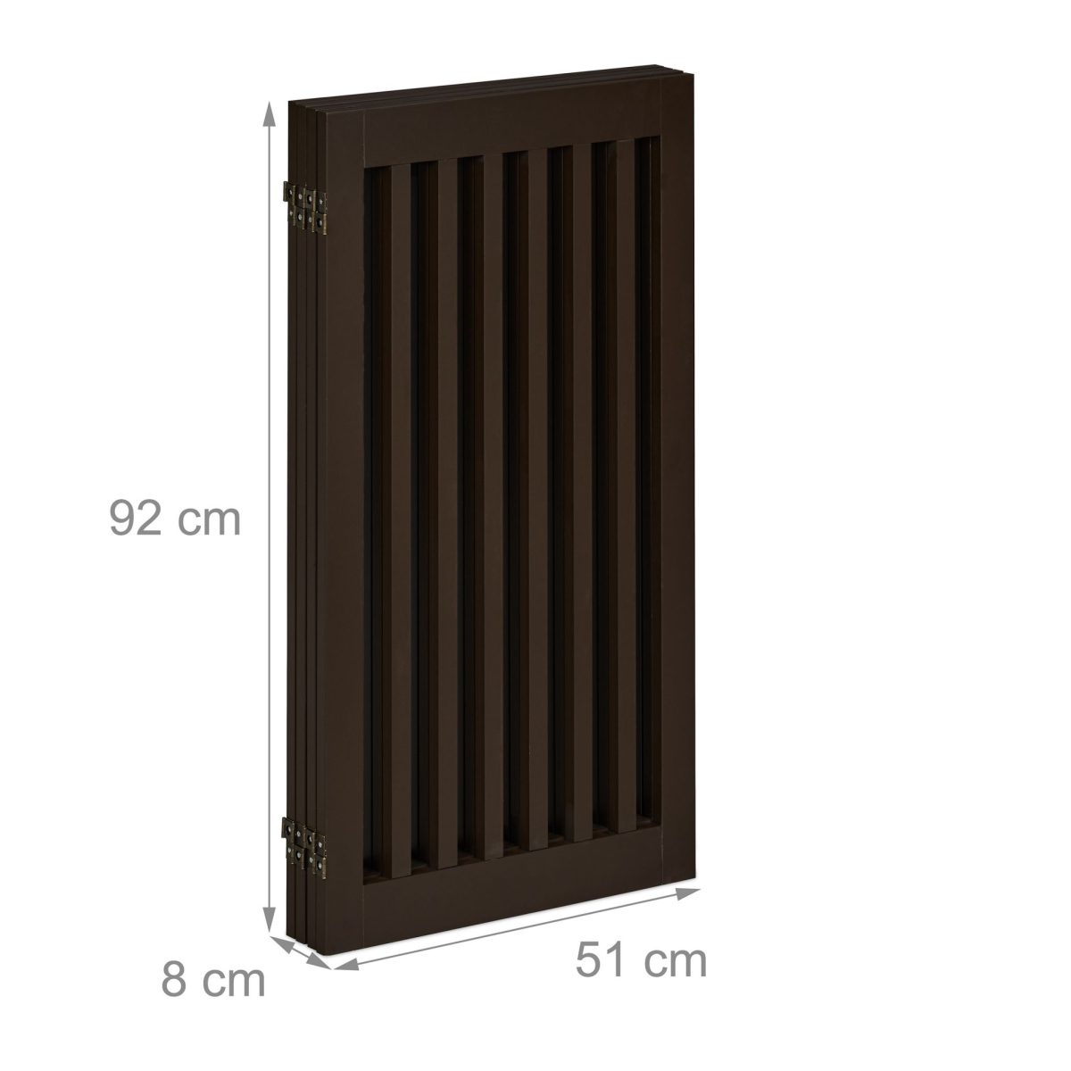Gard de siguranta pentru copii sau animale de casa, Relaxdays, H 92 cm, lungime maxima 205 cm, MDF, maro - imagine 5