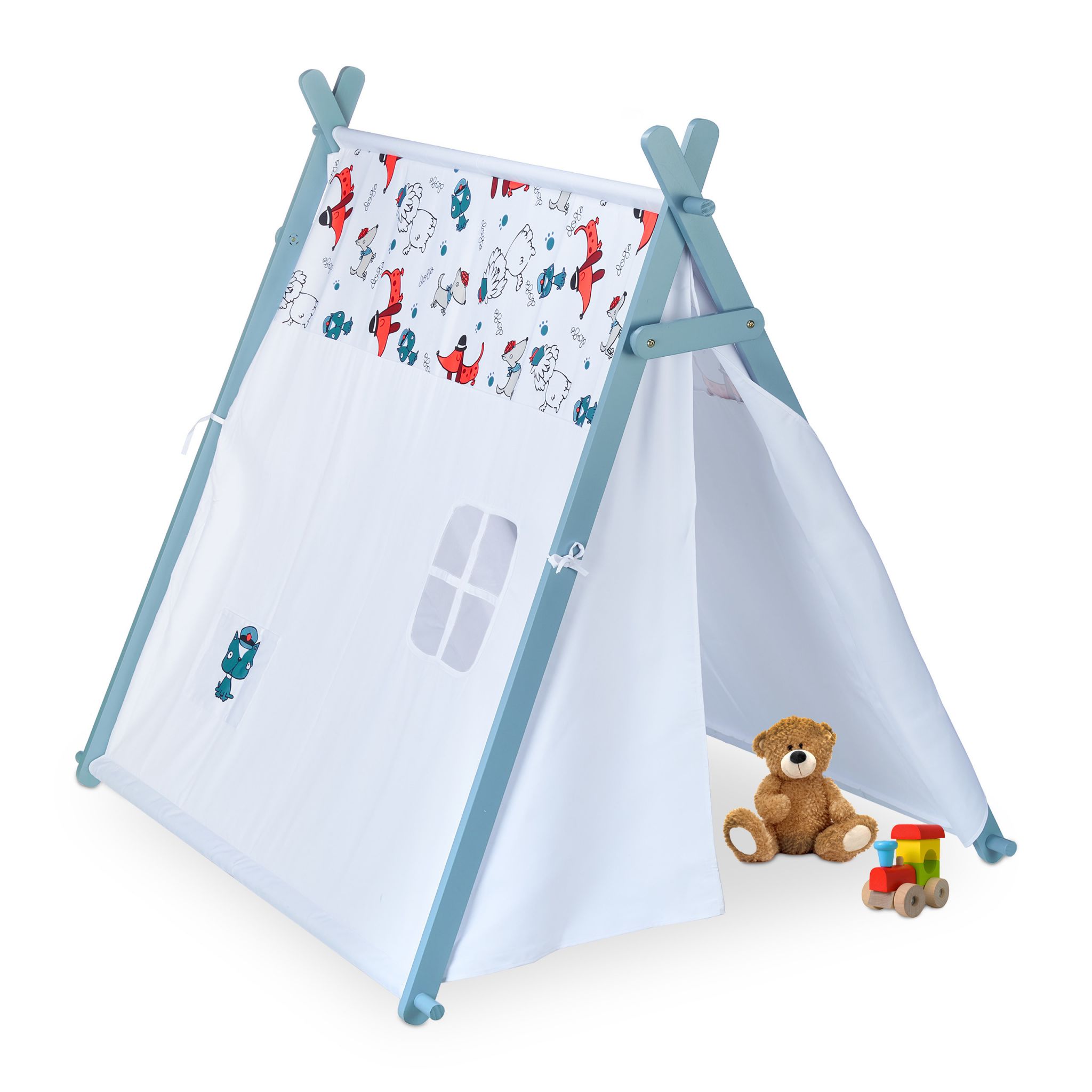 10037519_0_1_5cbe8e9552df8a86bd274867a133ceb8 Cort de joaca pentru copii Relaxdays, multicolor, bumbac, 137 x 111 x 130 cm - imagine 1