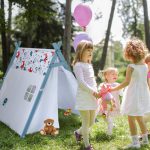 Cort de joaca pentru copii Relaxdays, multicolor, bumbac, 137 x 111 x 130 cm - imagine 3