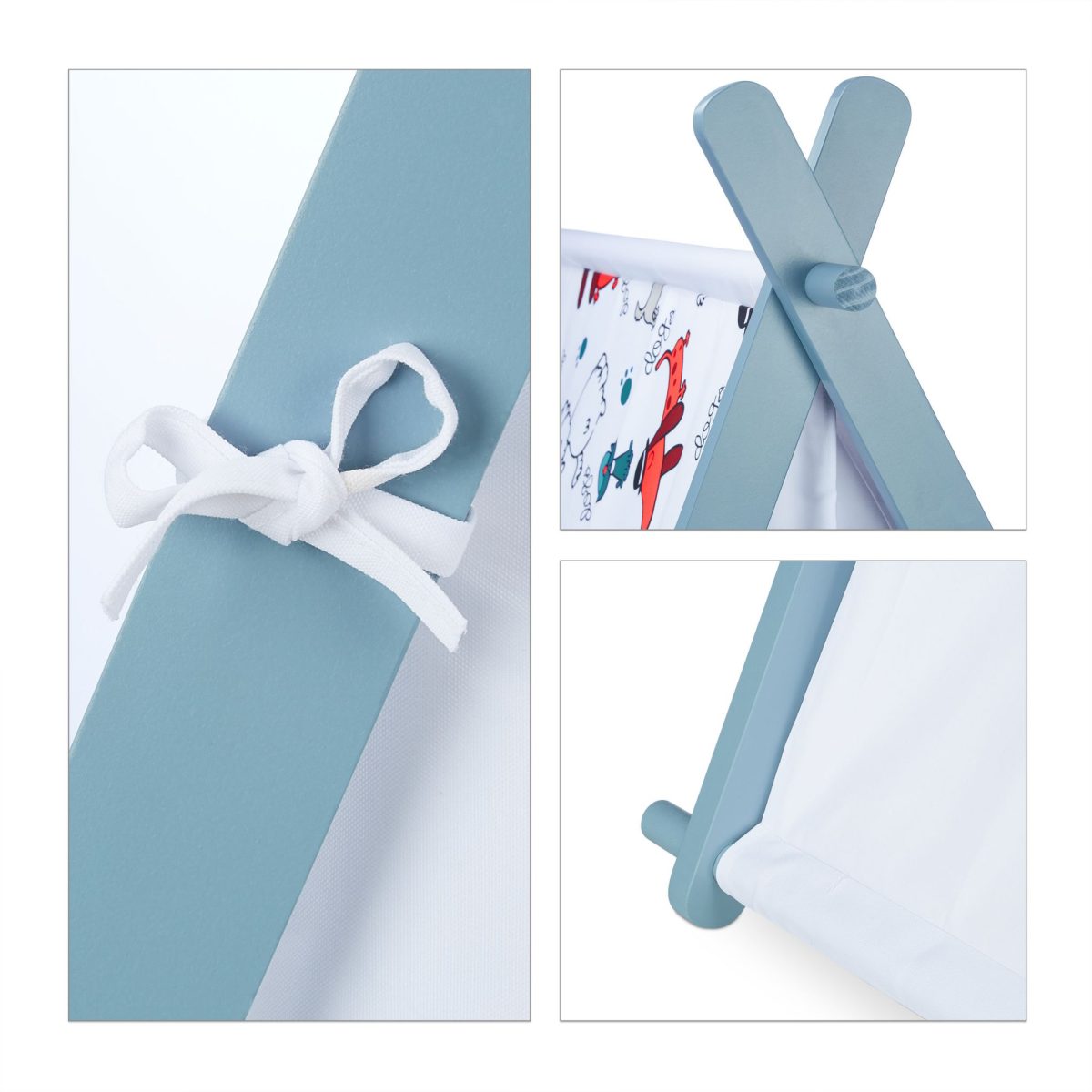 Cort de joaca pentru copii Relaxdays, multicolor, bumbac, 137 x 111 x 130 cm - imagine 7