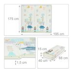 Covoras din spuma XPE Relaxdays, multicolor, moale, 195 x 175 cm - imagine 3