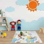 Covoras din spuma XPE Relaxdays, multicolor, moale, 175x120 cm - imagine 2
