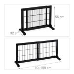 Gard de siguranta pentru copii sau animale de casa, Relaxdays, H 56 cm, lungime maxima 108 cm, lemn de pin si otel, negru - imagine 3