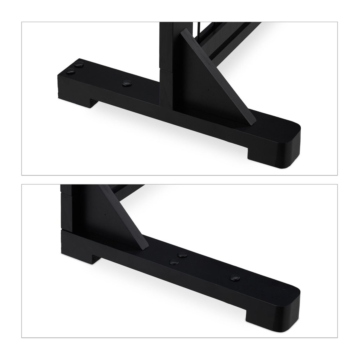 Gard de siguranta pentru copii sau animale de casa, Relaxdays, H 56 cm, lungime maxima 108 cm, lemn de pin si otel, negru - imagine 5
