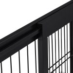 Gard de siguranta pentru copii sau animale de casa, Relaxdays, H 56 cm, lungime maxima 108 cm, lemn de pin si otel, negru - imagine 6