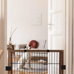 Gard de siguranta pentru copii sau animale de casa, Relaxdays, H 71 cm, lungime maxima 172 cm, lemn de pin si otel, maro/negru - imagine 2