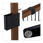 Gard de siguranta pentru copii sau animale de casa, Relaxdays, H 71 cm, lungime maxima 172 cm, lemn de pin si otel, maro/negru - imagine 6