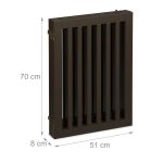 Poarta de siguranta pentru copii sau animale de casa, Relaxdays, H 70 cm, lungime maxima 207 cm, MDF, maro - imagine 5