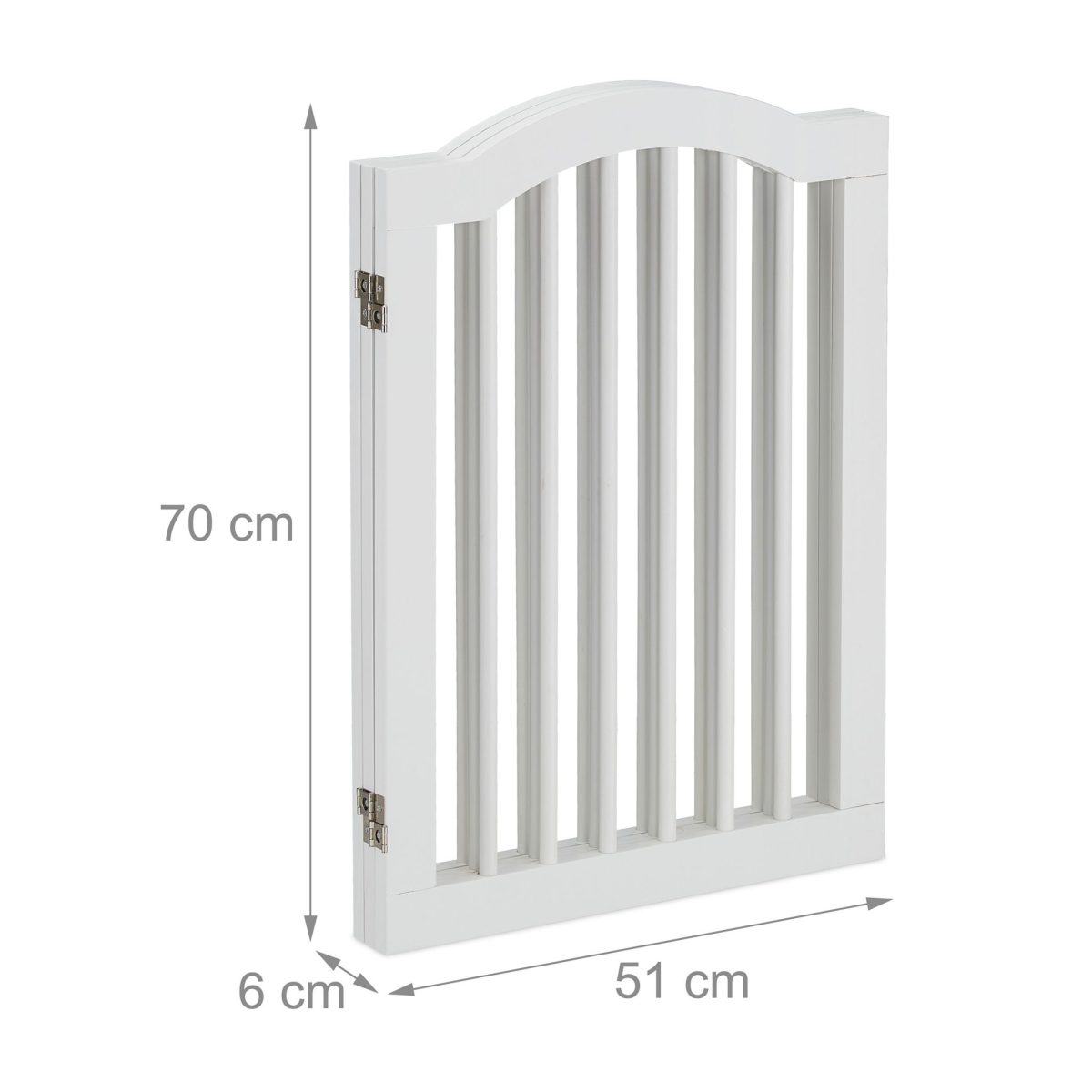 Poarta de siguranta pentru copii sau animale de casa, Relaxdays, H 70 cm, lungime maxima 154 cm, MDF si bambus, alb - imagine 5