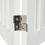 Poarta de siguranta pentru copii sau animale de casa, Relaxdays, H 70 cm, lungime maxima 154 cm, MDF, alb - imagine 5