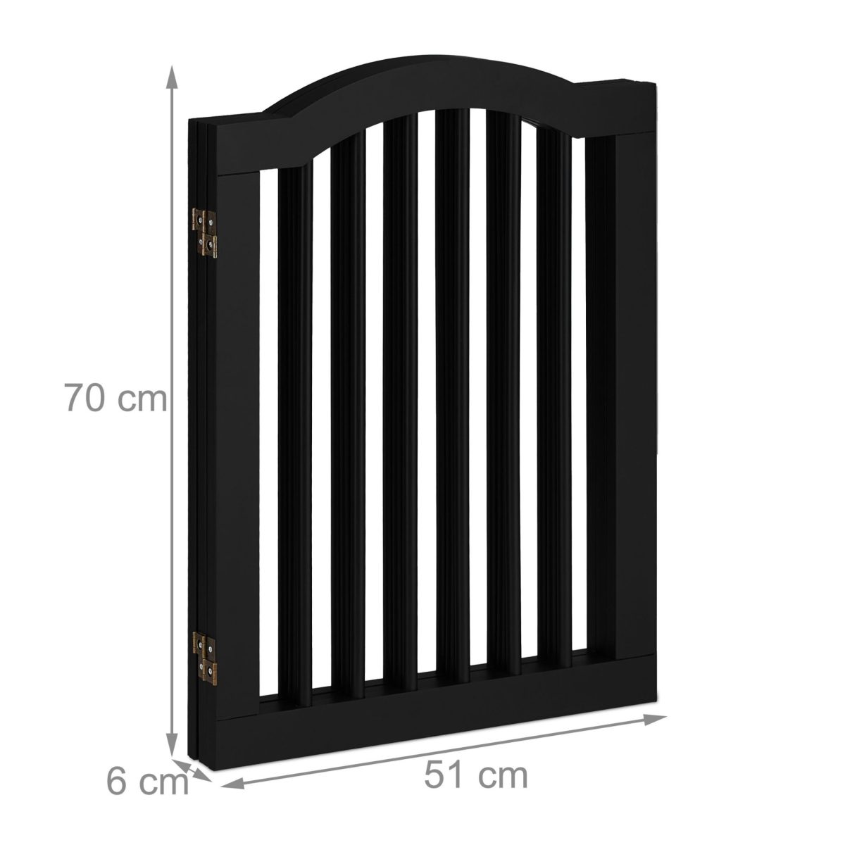Poarta de siguranta pentru copii sau animale de casa, Relaxdays, H 70 cm, lungime maxima 154 cm, MDF si bambus, negru - imagine 5