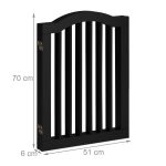 Poarta de siguranta pentru copii sau animale de casa, Relaxdays, H 70 cm, lungime maxima 154 cm, MDF si bambus, negru - imagine 5