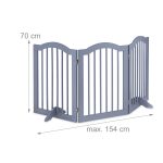 Poarta de siguranta pentru copii sau animale de casa, Relaxdays, H 70 cm, lungime maxima 154 cm, MDF si bambus, gri - imagine 4