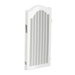 Poarta de siguranta pentru copii sau animale de casa, Relaxdays, H 92 cm, lungime maxima 205 cm, MDF si bambus, alb - imagine 9