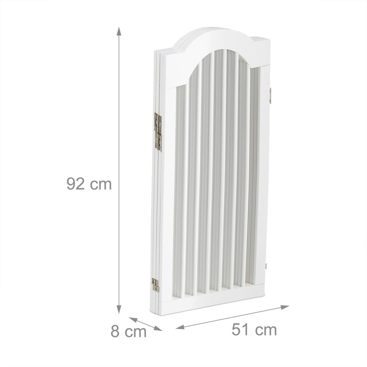 Poarta de siguranta pentru copii sau animale de casa, Relaxdays, H 92 cm, lungime maxima 205 cm, MDF si bambus, alb - imagine 5