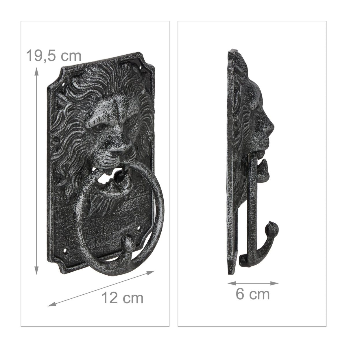 Batator de usa, design antic, din fonta,  19,5 x 12 x 6 cm, gri/antracit - imagine 5
